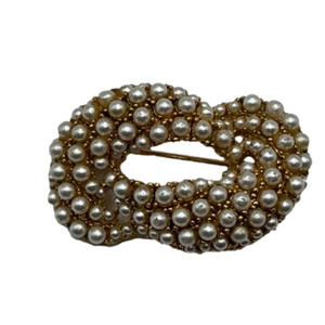 Vintage Brooch Pin by ART Arthur Pepper Faux Seeded Pearls on Gold-tone Base
